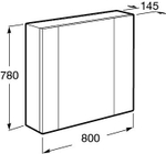 Зеркальный шкаф Roca Ronda 80 белый глянец/антрацит ZRU9302970