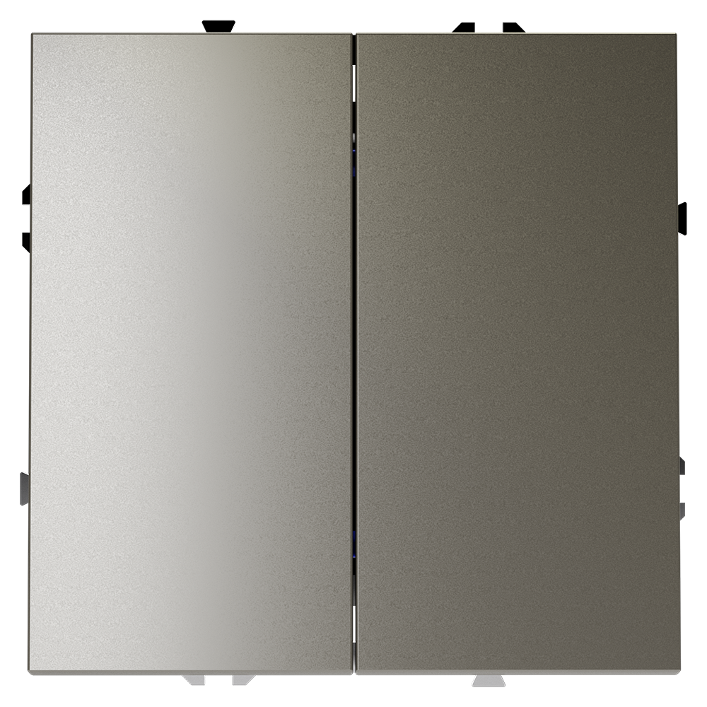 Выключатель встраиваемый VOLTUM S70 двухклавишный 10А, (шелк)