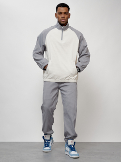 Спортивный костюм мужской модный серого цвета 35021Sr