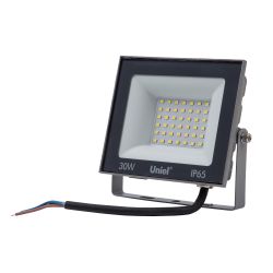 ULF-F23-30W-6500K IP65 160-240V GREY Прожектор светодиодный. Дневной свет 6500K. Корпус серый. TM Uniel