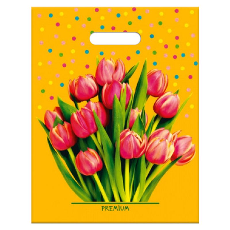 Пакет прорубная ручка 31*40 см 60 мкм ПВД Солнечный букет 50 шт/уп 500 шт/кор