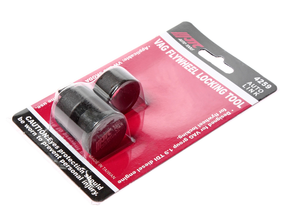 JTC-4259 - Фиксатор маховика (VW,AUDI с дизельным двигателем 1.9 TDI) JTC - 
  Предназначен для фиксации маховика на автомобилях группы VAG с дизельными двигателями 1.9 TDI.
  Применение: двигатели автомобилей Фольксваген (Volkswagen) и Шкода (Skoda) 1.9 TDI.
  Габаритные размеры: 150/90/35 мм. (Д/Ш/В) 
  Вес: 180 гр.