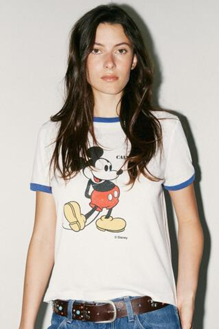 ZARA ФУТБОЛКА С ПРИНТОМ «МИККИ МАУС» ©DISNEY, ЖЕЛТОВАТО-БЕЛЫЙ