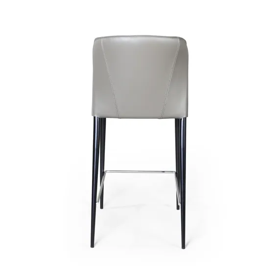 Полубарный стул Albert серо-коричневая кожа