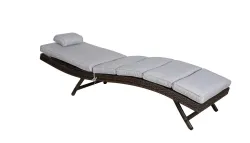 "Лиссабон" шезлонг из искусственного ротанга, цвет коричневый