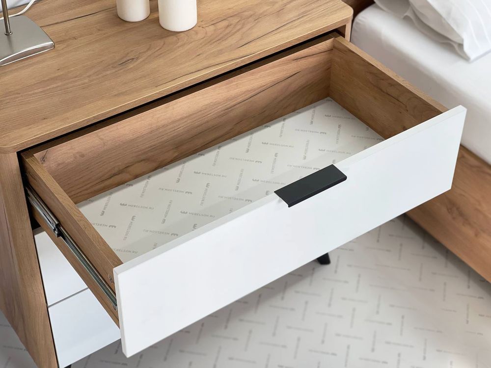 Комод Адам (дуб крафт золотой/белое дерево)