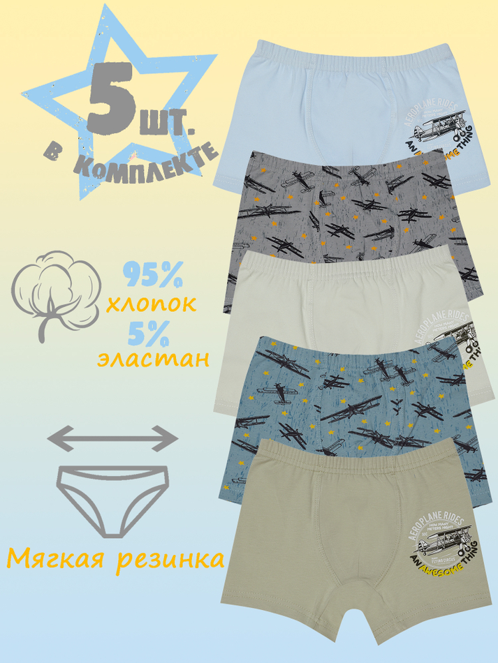 Боксеры для мальчика (5 штук в упаковке)
