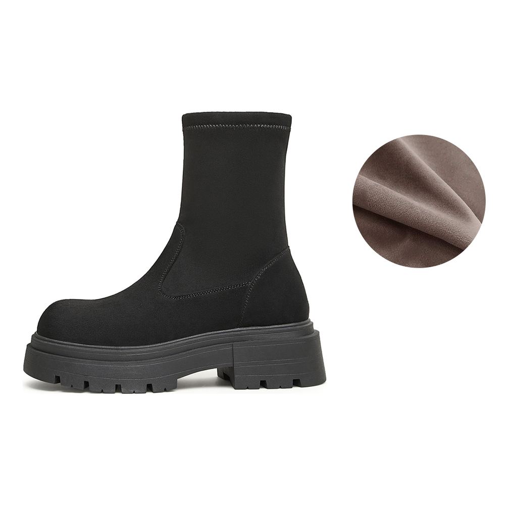 Teenmix Luxury Elegant Slimming Boots Mesh Crew Stretch Boots 5cm Women"s