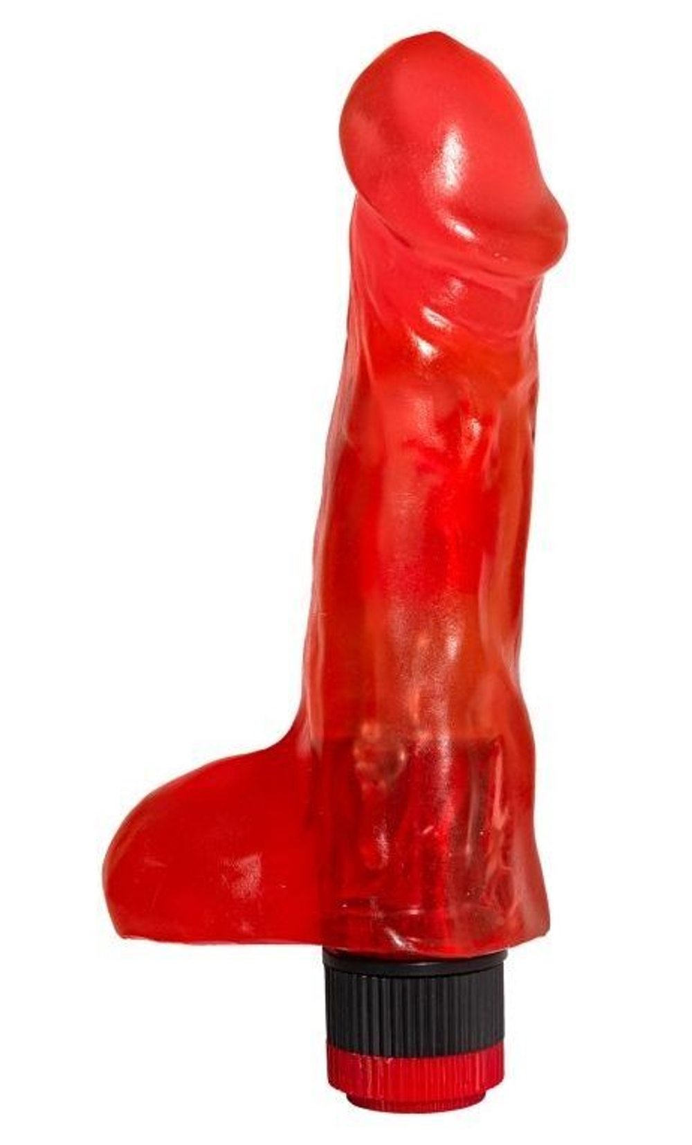Красный реалистичный вибратор №26 - 19,5 см.