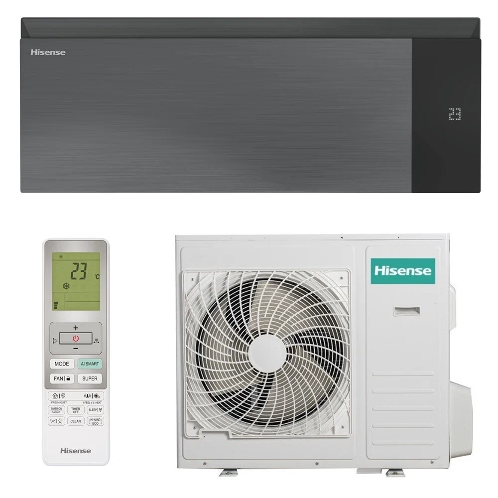 Инверторная сплит-система Hisense Sensation Slider Pro Carbon AS-13UW4RWMQK00(В), черный