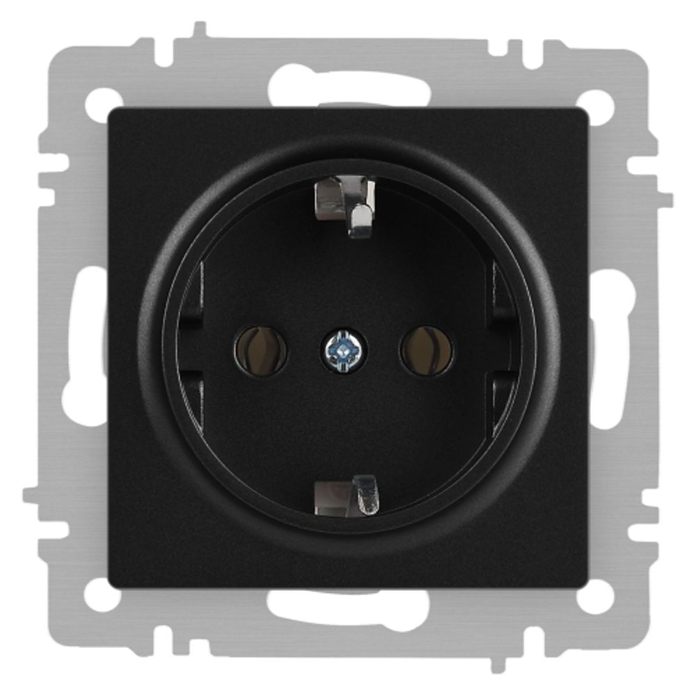 Розетка Intro Accent 6-202-05 2P+E Schuko 16А-250В IP20 СУ AL/CU антрацит