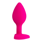 Розовая анальная втулка 7см с прозрачным кристаллом ToyFa ToDo Diamond Heart 357023