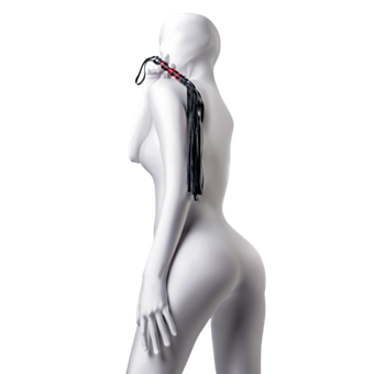 Мини флоггер с красной рукоятью Anonymo Mini Flogger #0004