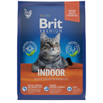 Сухой корм для кошек домашнего содержания BRIT PREMIUM с курицей для кошек Cat Indoor, 2кг