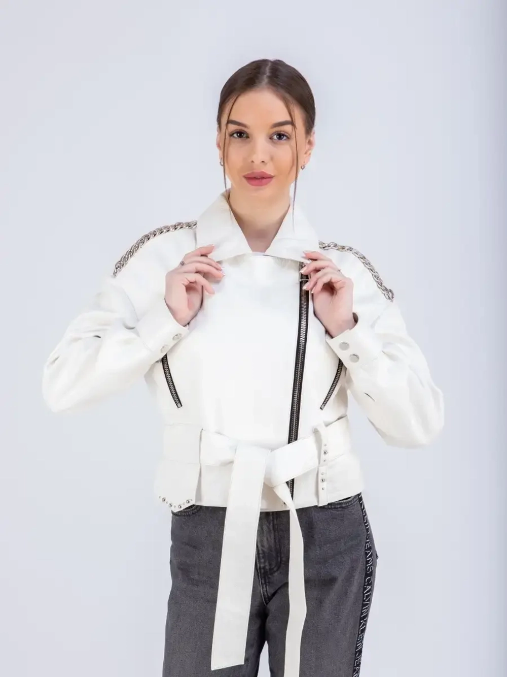 Косуха кожаная куртка женская Турция