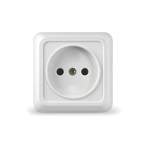 Розетка   ОП  16  А б /з белая ОЛИМП