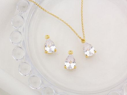 Подвеска "Капля" 13мм, с кристаллом