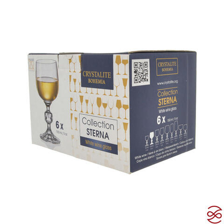 Золотой лист Клаудия Набор бокалов для вина 150 мл Кристалайт (6 шт)