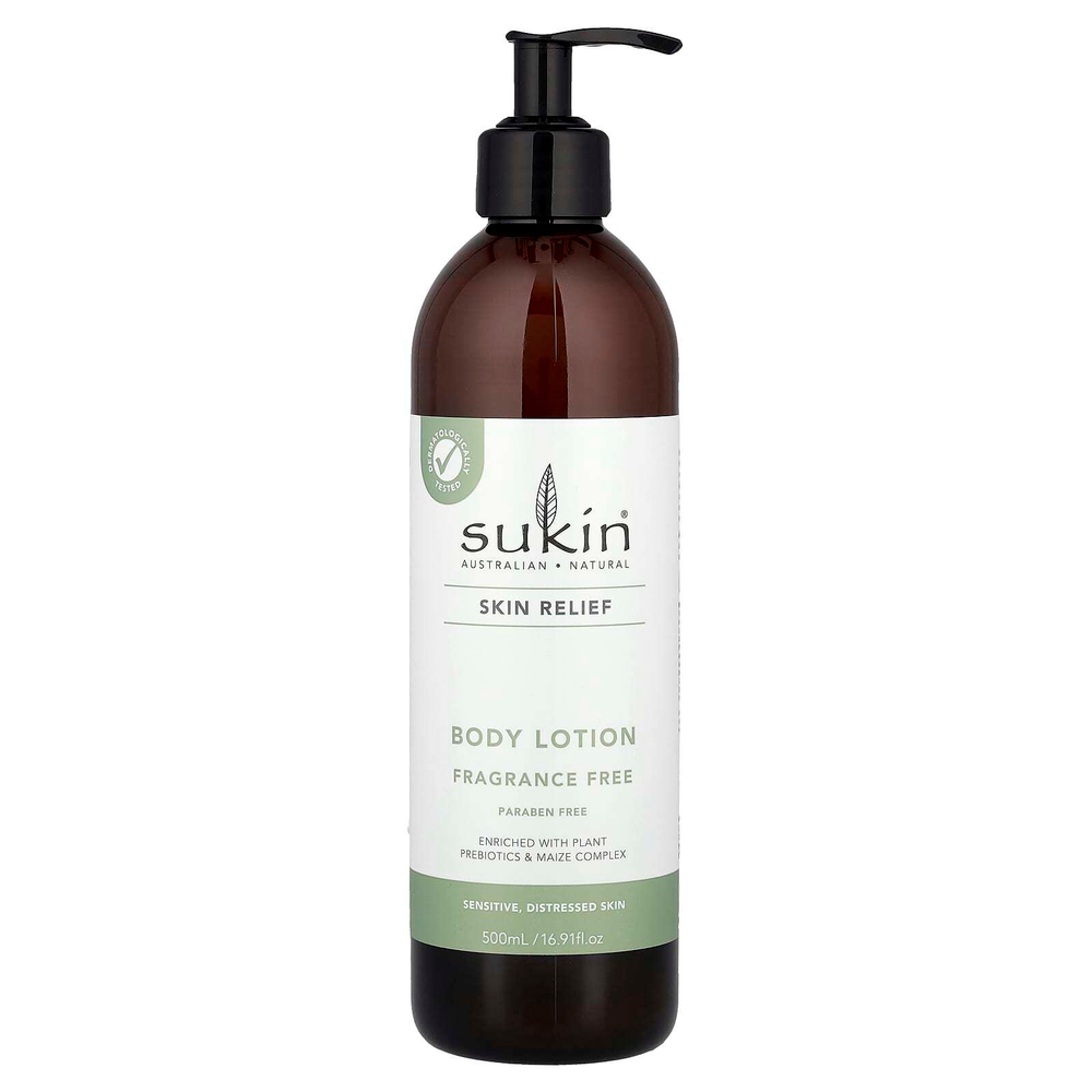 Sukin, Skin Relief, лосьон для тела, для чувствительной, проблемной кожи, без отдушек, 500 мл (16,91 жидк. Унции)