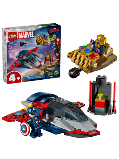 Конструктор Лего Марвел Капитан Америка против Таноса | LEGO Marvel Captain America Thanos 76319, 107 деталей (4+)