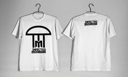 Футболка Infected Mushroom (белая-черный принт) (S)