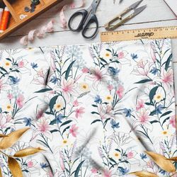 Ткань мембрана лёгкий цветочный букет