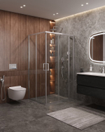 Душевой уголок Cezares MOLVENO-AH-21-100+20-C-Cr-IV, 120х100х195, профиль хром, стекло прозрачное