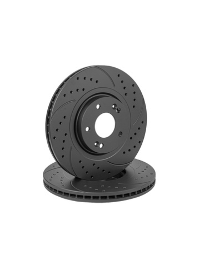 Диск тормозной передний перфорированный PRO-LINE с покрытием (комплект 2 шт) HYUNDAI SANTA FE 2006-> GANZ GIJ10018S