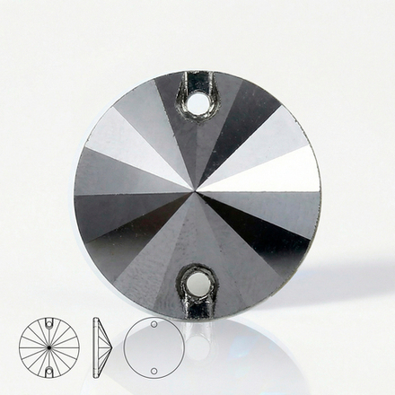 Пришивные стеклянные стразы (Hematite / Гематит) Rivoli