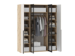 Шкафы Арден 200.2-полки-200.4 витрина-200.2-полки Дуб Делано / Сантьяго софт