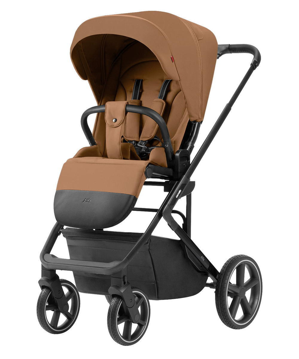 Коляска Carrello Alfa CRL-6522 2025 Nova DK791 Black Line с базой Isofix 4 в 1 Honey Beige