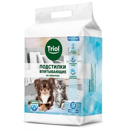 TRIOL Подстилки впитывающие на липучках 45*60 см (1шт)