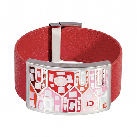 Браслет Fiore Luna на красном кожаном ремешке CB01318-5 R