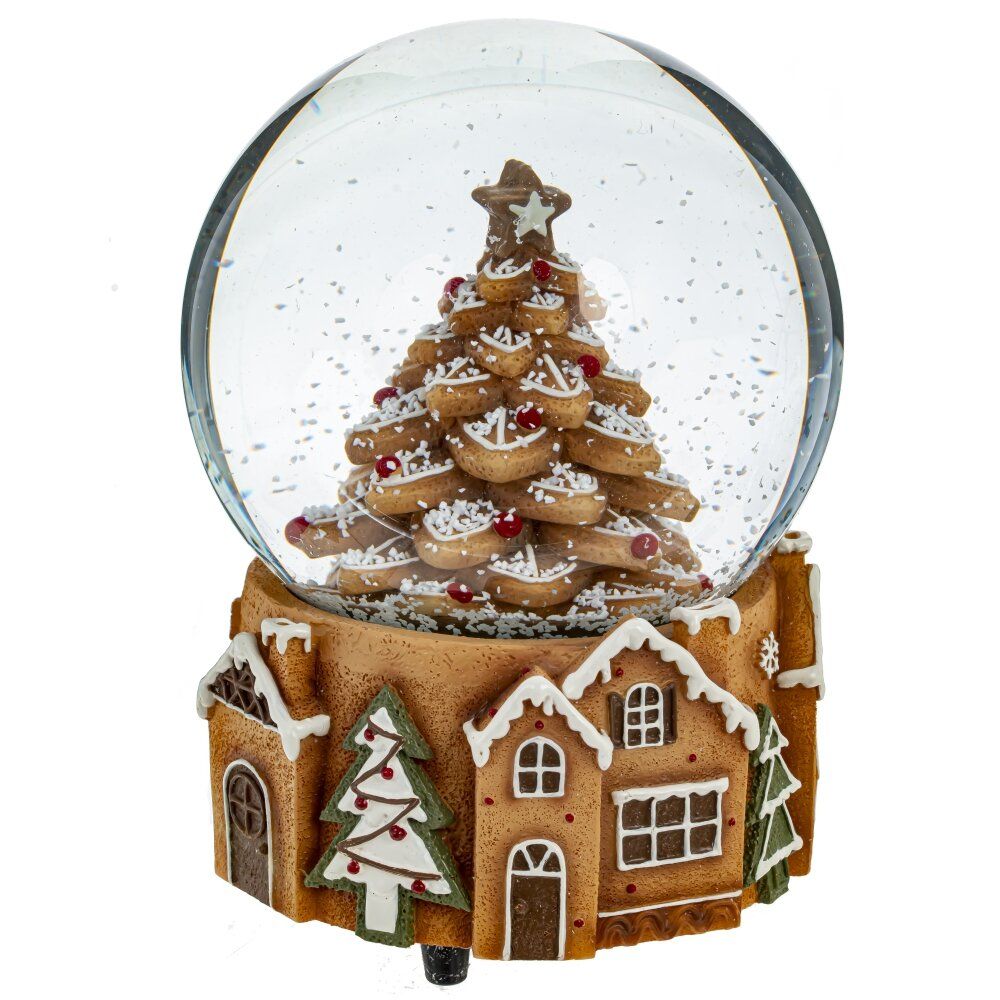 GAEM Фигурка декор в стекл шаре "Пряничная елка" (муз с ключ), D 10 см, L10 W10 H13,5 см