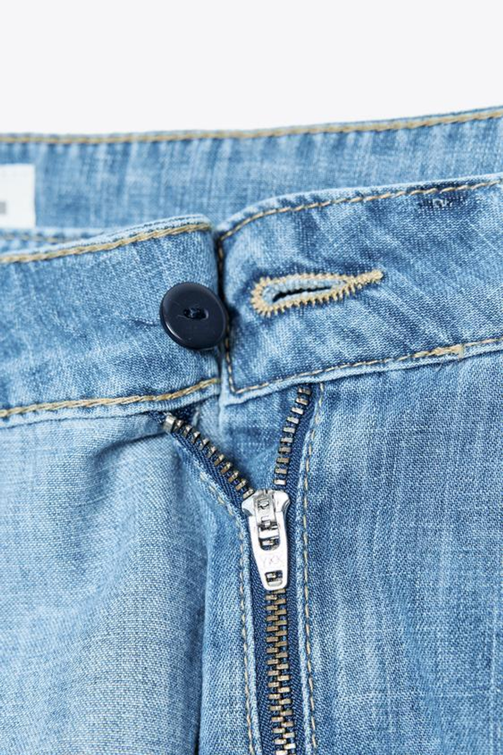 ZARA ДЖИНСОВАЯ ЮБКА-ШОРТЫ Z1975 С ЗАПÁХОМ, ВЫЦВЕТШИЙ СИНИЙ