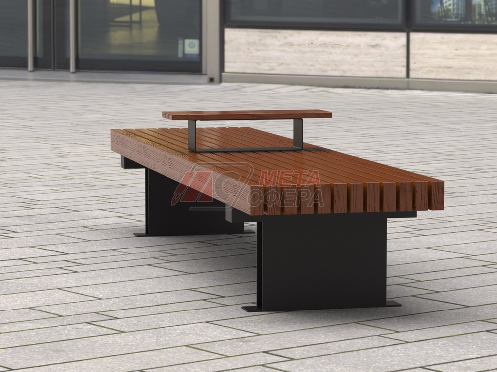 Лавка Rail Road 03 продольная с подлокотником