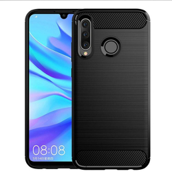 Чехол для Huawei P30 Lite (Nova 4E) цвет Black (черный), серия Carbon от Caseport