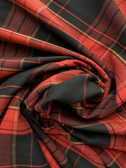 Костюмная принт клетка, красный/черный MZD1C1