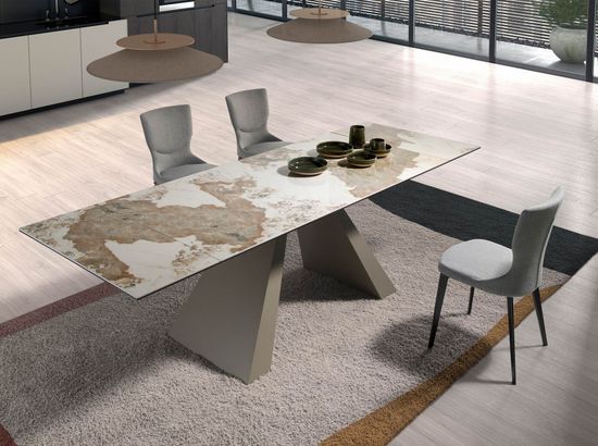 Раздвижной обеденный стол 1124/MC21087DT из мраморной керамики Испания 