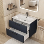 Тумба с раковиной для ванной Uperwood Foster New 70 см, подвесная, черная
