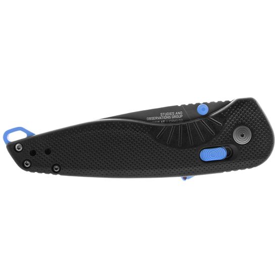 Складной нож SOG, 11-41-07-57 Aegis MK3 Black+Cyan c клинком из стали D2, рукоять GRN