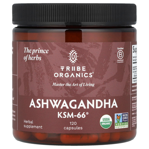 Tribe Organics, Ашваганда KSM-66®, 120 капсул