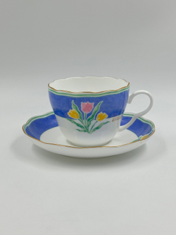 Чайная пара с синей каймой Givenchy by Yamaka