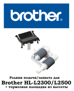 Ролики подачи/захвата для Brother HL-L2300/L2500 + тормозная площадка из кассеты