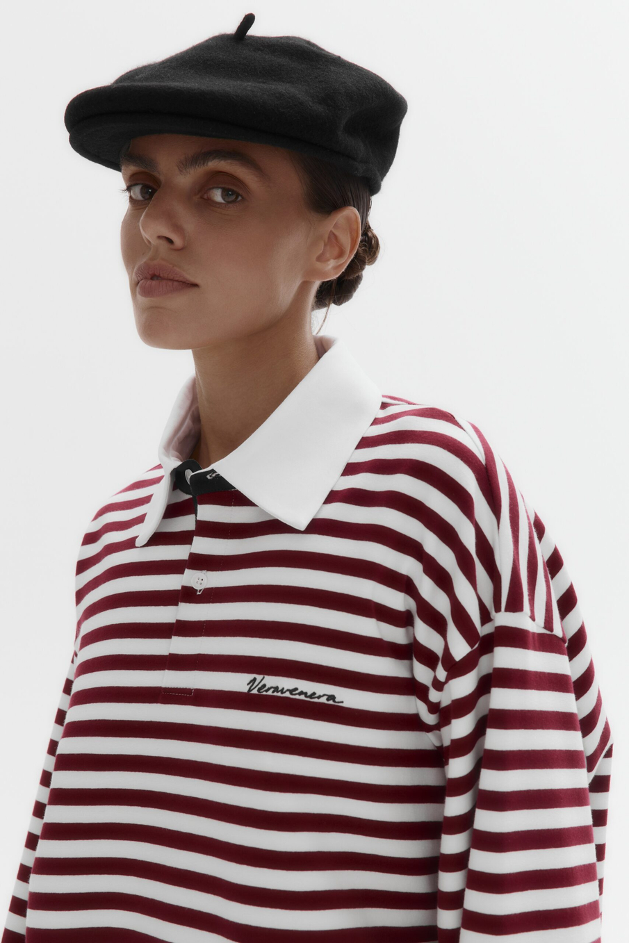 Лонгслив-поло BRETON STRIPE