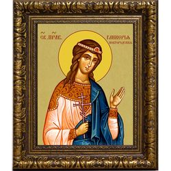 Гликерия Новгородская праведная дева. Икона на холсте.