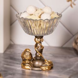 Фруктовница Зарничка Свитти Бронза с чашей из стекла