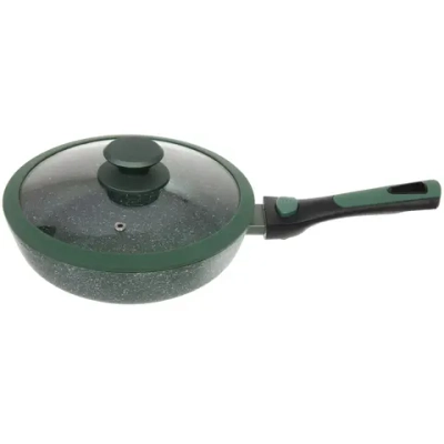Сковорода «BAROLY» GREEN 22см индукционная с крышкой, съемная бакелитовая ручка