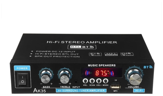 Усилитель звука + FM + BLUETOOTH AK-35 (2х30Вт. USB. TF. bluetooth)