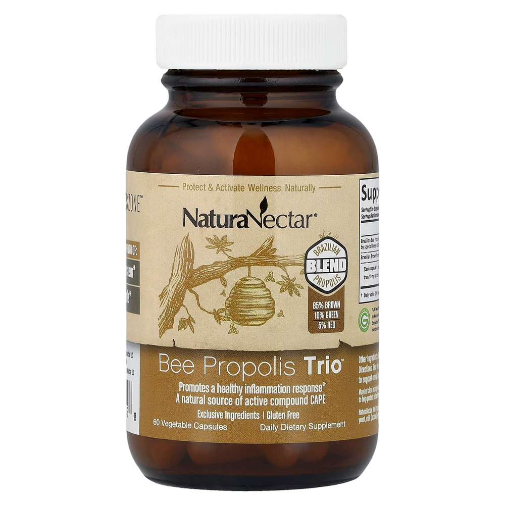 NaturaNectar, Bee Propolis Trio ™, 60 растительных капсул